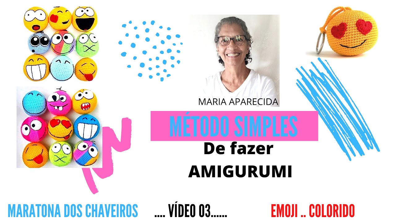MARATONA DOS CHAVEIROS VÍDEO  03  EMOJI COLORIDO