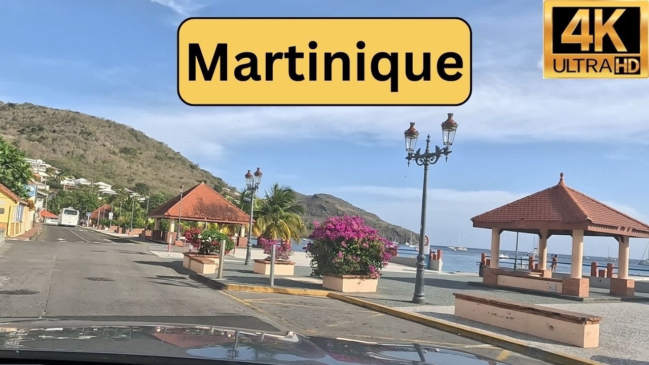 Driving on Routes D7 and D37 through Les Anses-d'Arlet to Grande Anse du Diamant Beach, Martinique