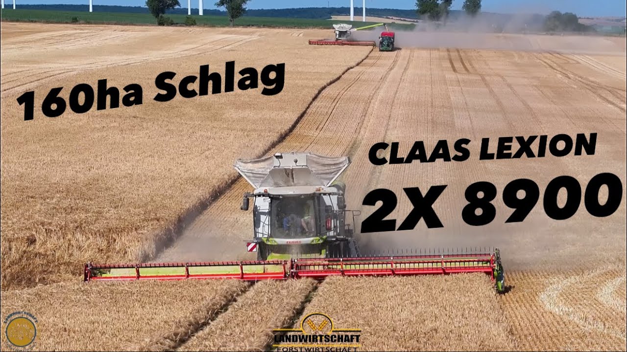 Wir Dreschen den 160ha Schlag! Hier sehen selbst die 2 Claas Lexion 8900 klein aus Getreideernte