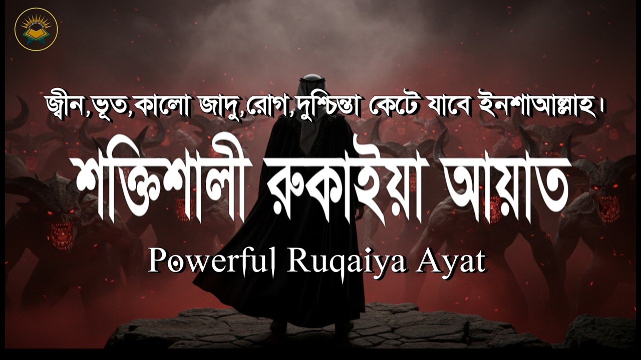 শক্তিশালী রুকাইয়া আয়াত | জ্বীন, কালো যাদু , রোগ, দুশ্চিন্তা কেটে যাবে | Powerful Ruqyah Ayat