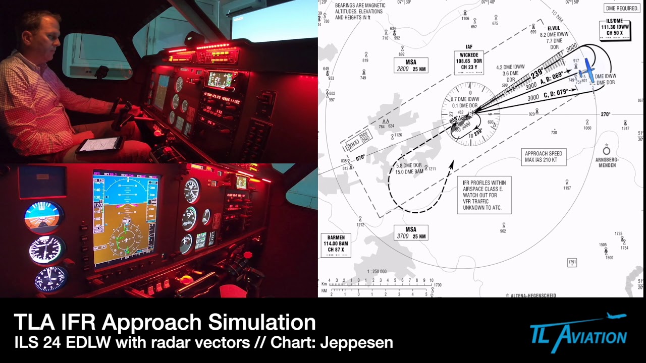 TLA IFR Approach Simulation ILS 24 EDLW