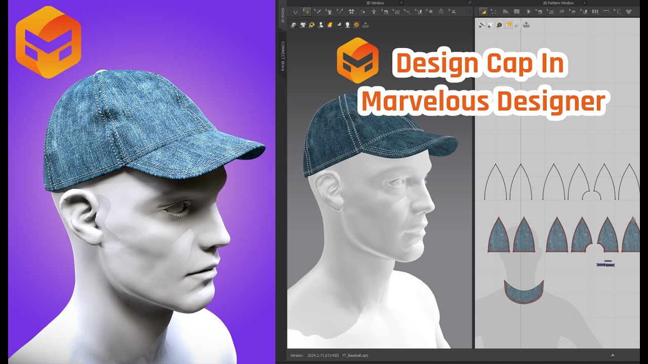 Cap Design in Marvelous Designer | 3D Modeling & Simulation