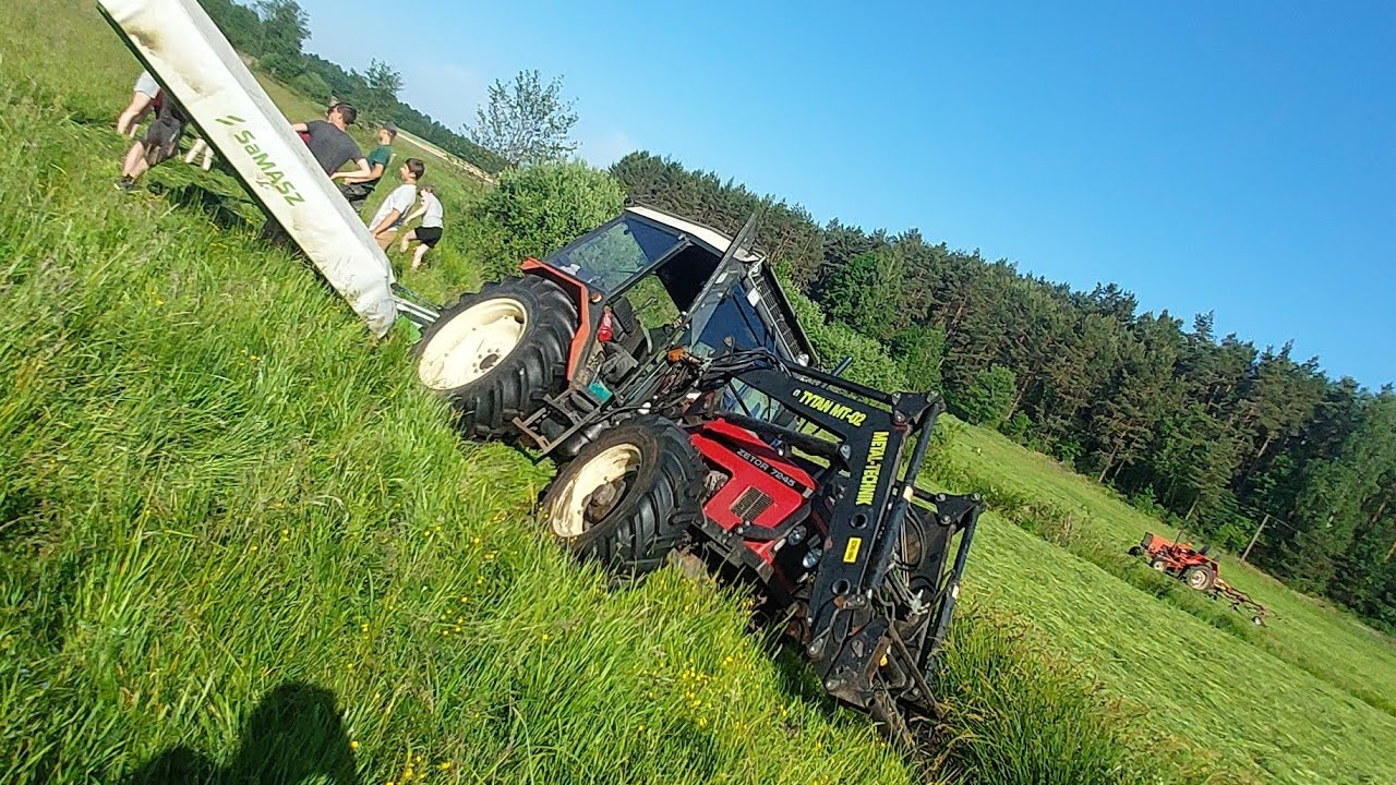 Sianokosy 2024 Wtopy Zetora 7245 Koszenie Grabienie Belowanie Samasz Metal-fach Metal-Technik Kuhn