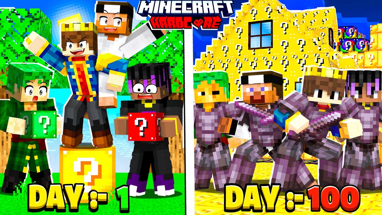 FINALE - 100 Days But Ores Are LUCKY BLOCK in Hardcore Minecraft 😰