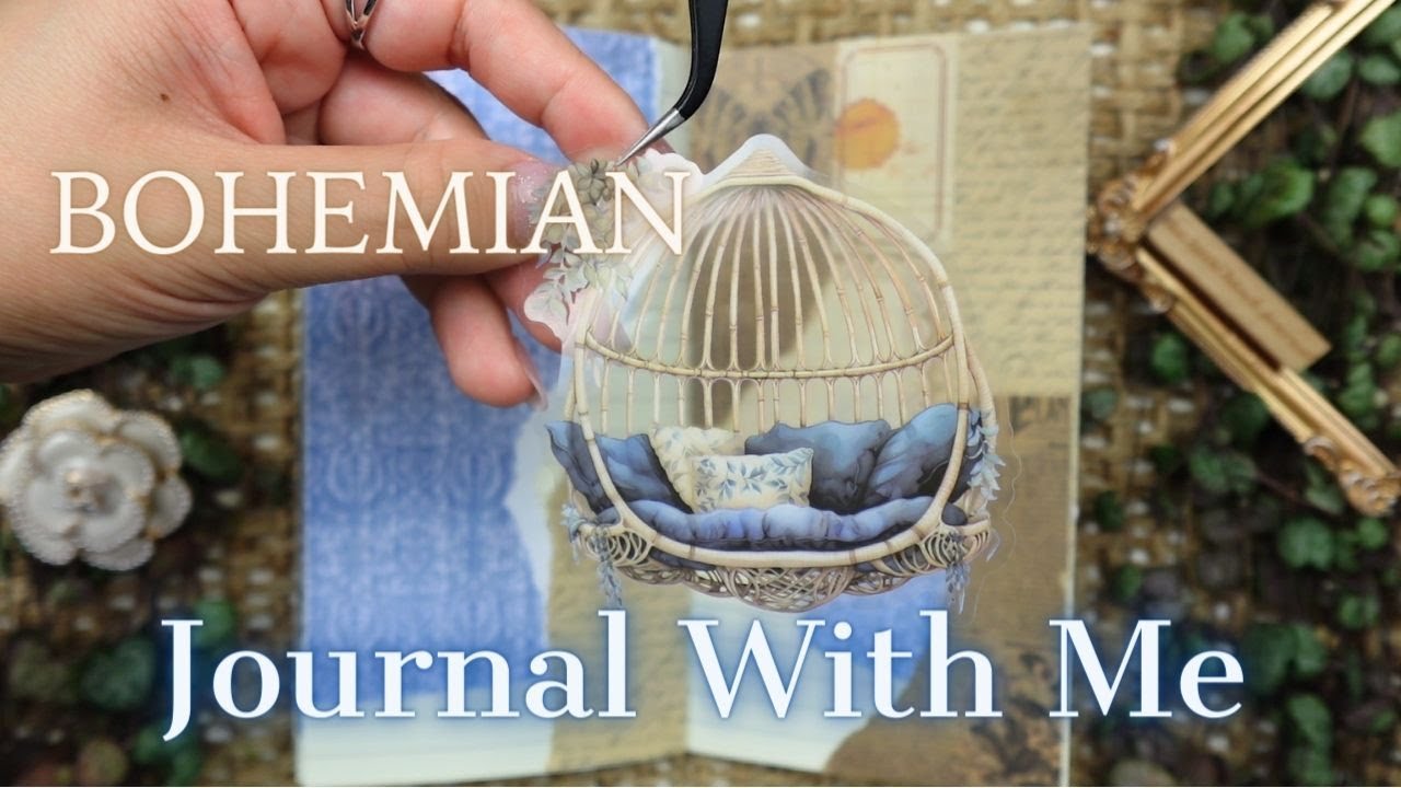 BOHO BOHEMIAN GIRL | ASMR Scrapbook Journal With Me | Satisfying Art