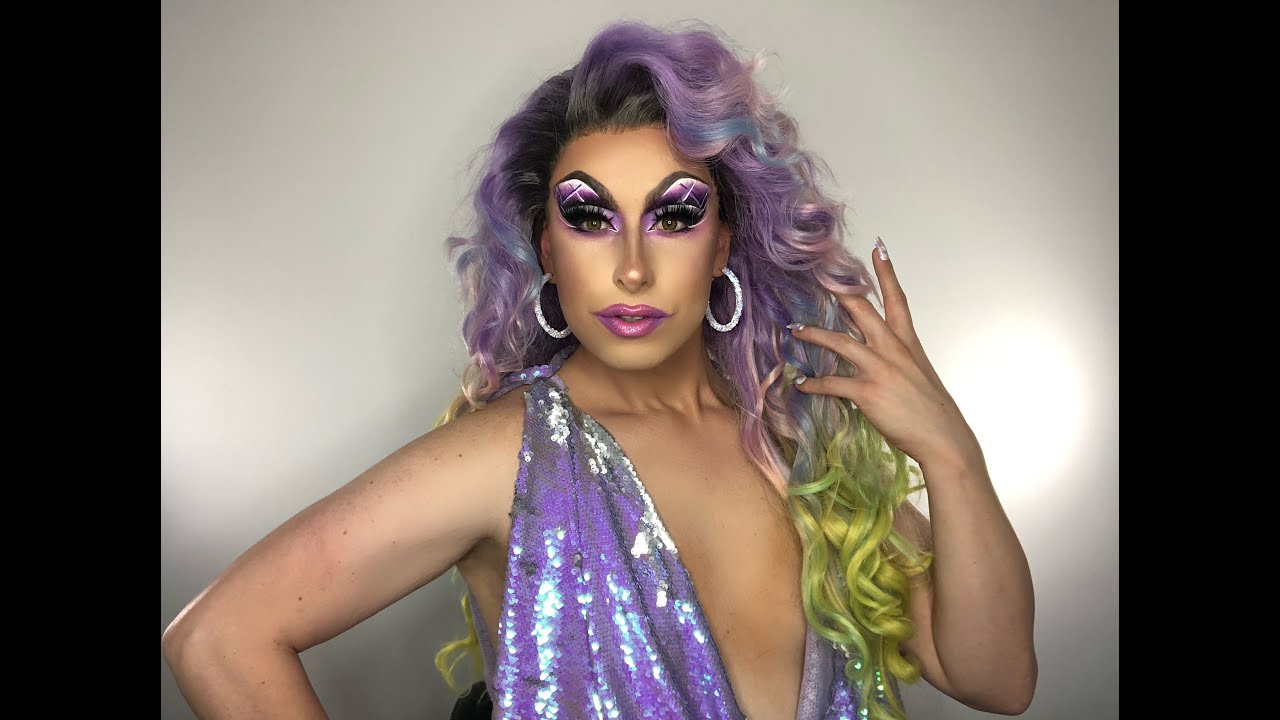 Purple Disco Drag Queen Makeup Tutorial!