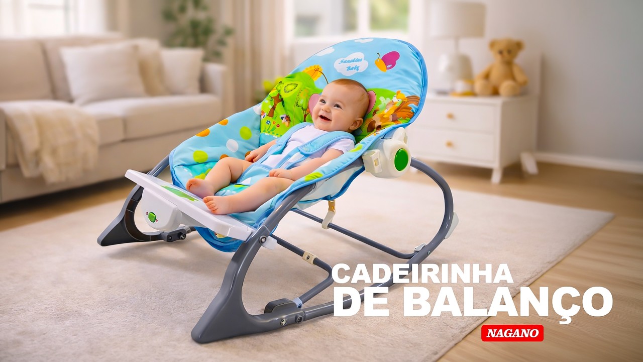 Cadeirinha de Descanso para Bebê Balanço Reclinável Rosa