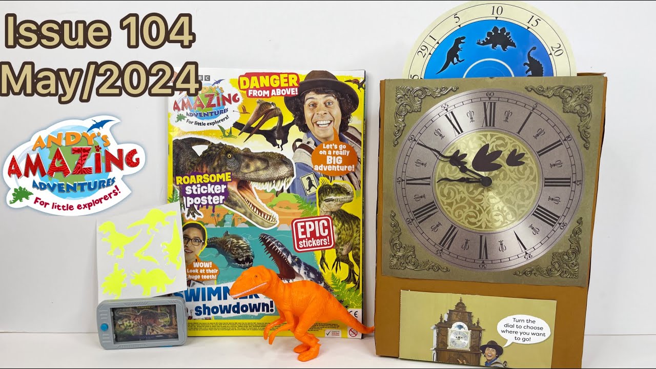 Andy's amazing adventures magazine with roar-some.double gift issue includes Gizmo & Dino! 🦕 🦖