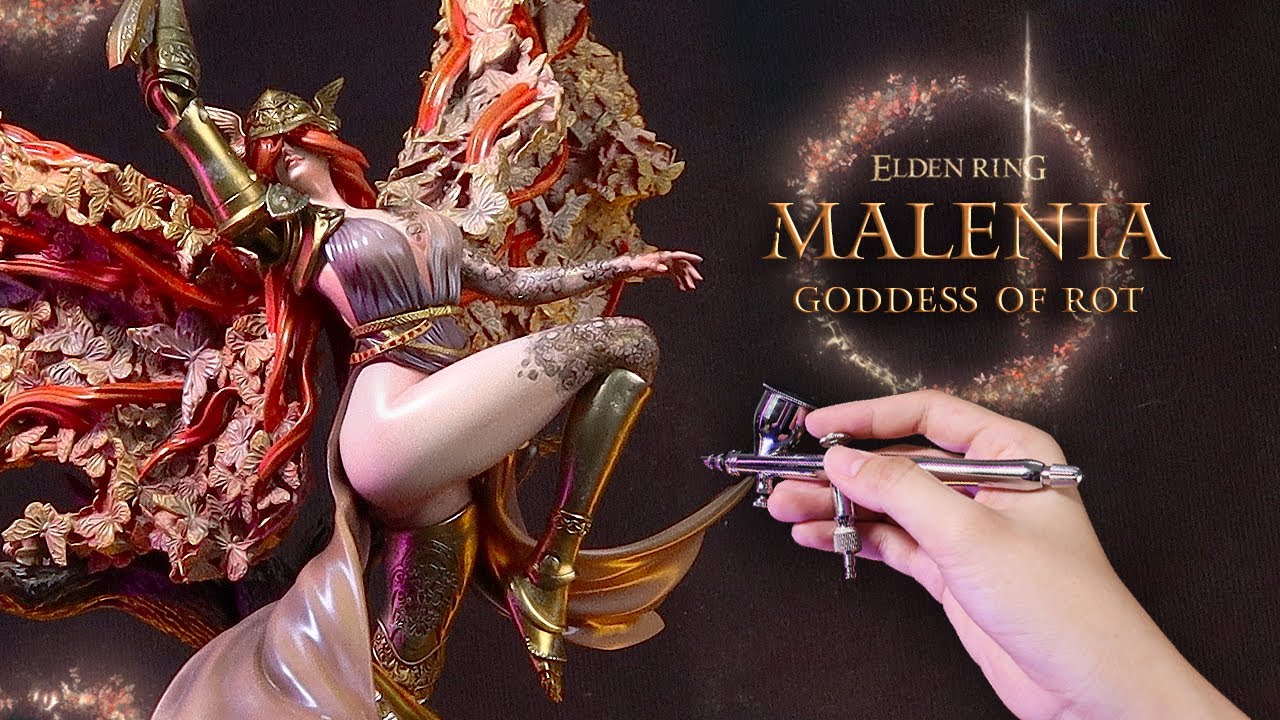 Я сделал кольцо Malenia Elden - рисунок фигуры, напечатанный на 3D-принтере #elegoo