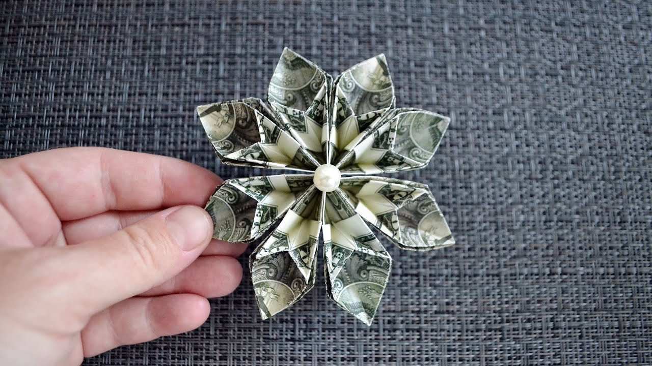 Cute MONEY FLOWER | Modular Dollar Origami for Graduation | Tutorial DIY (the designer is NProkuda)