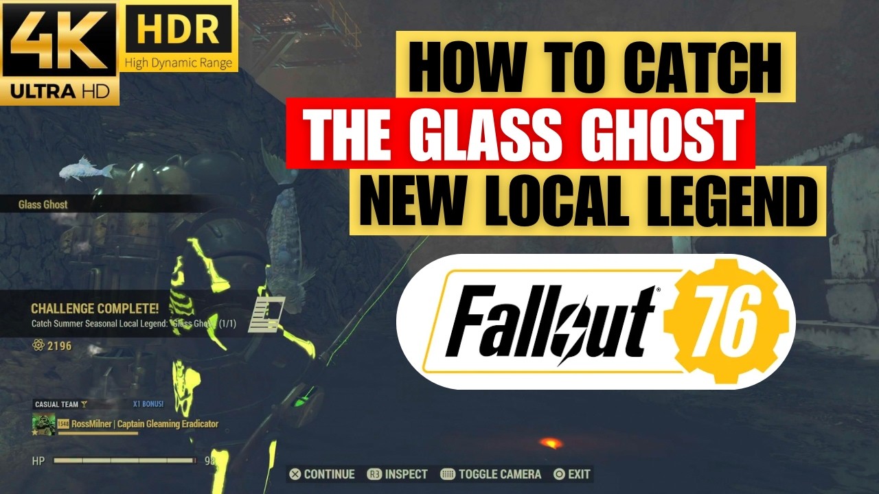 How to Catch The Glass Ghost - Fallout 76 Local Legend Fishing