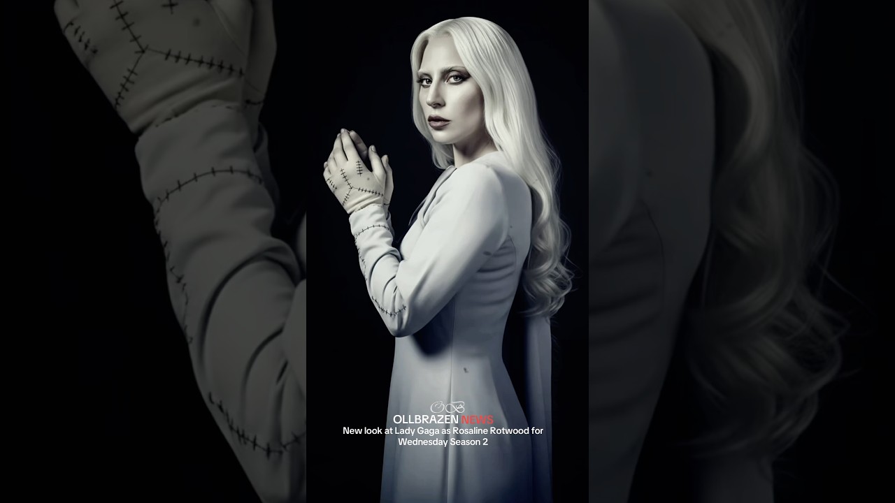 New look at Lady Gaga as Rosaline Rotwood for Wednesday Season 2.