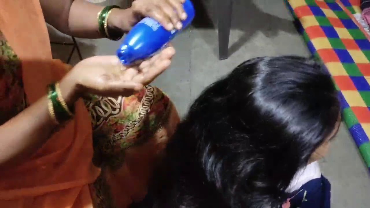 Heavy hair oil with Massage|Coconut Oil Massage with fingers |how to apply heavy hair Oil Real Sound