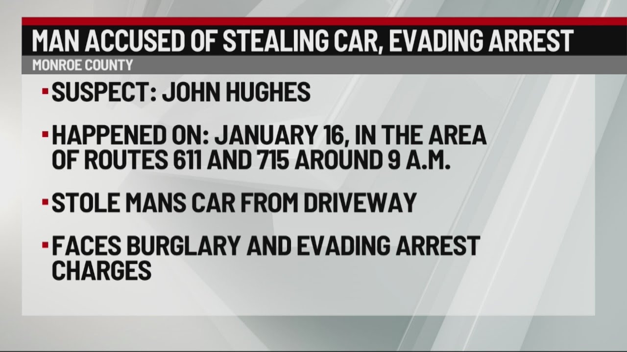 Man accused of stealing car from driveway, evading arrest | 28/22 News
