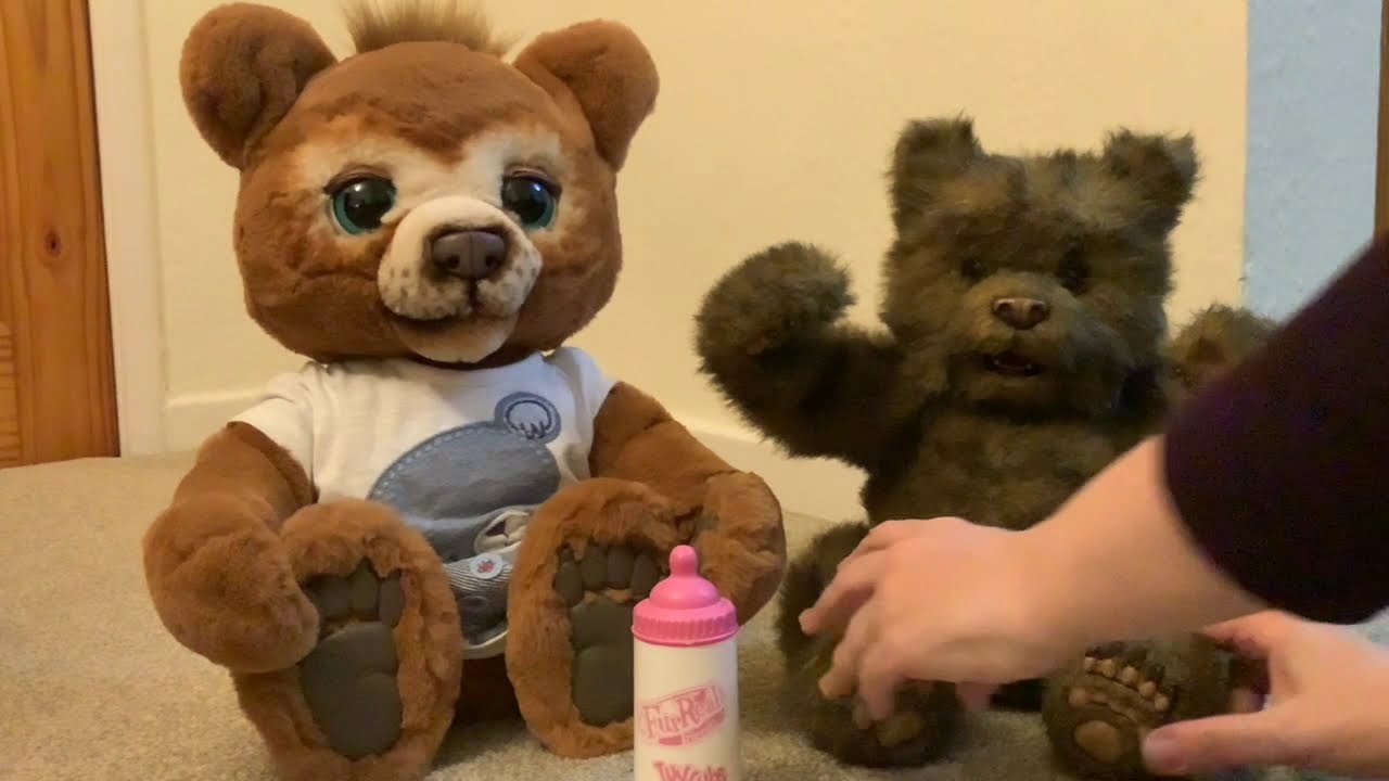 Распаковка коричневого медведя Furreal Friends Luv Cubs и сравнение с медведем Furreal Friends Cu...