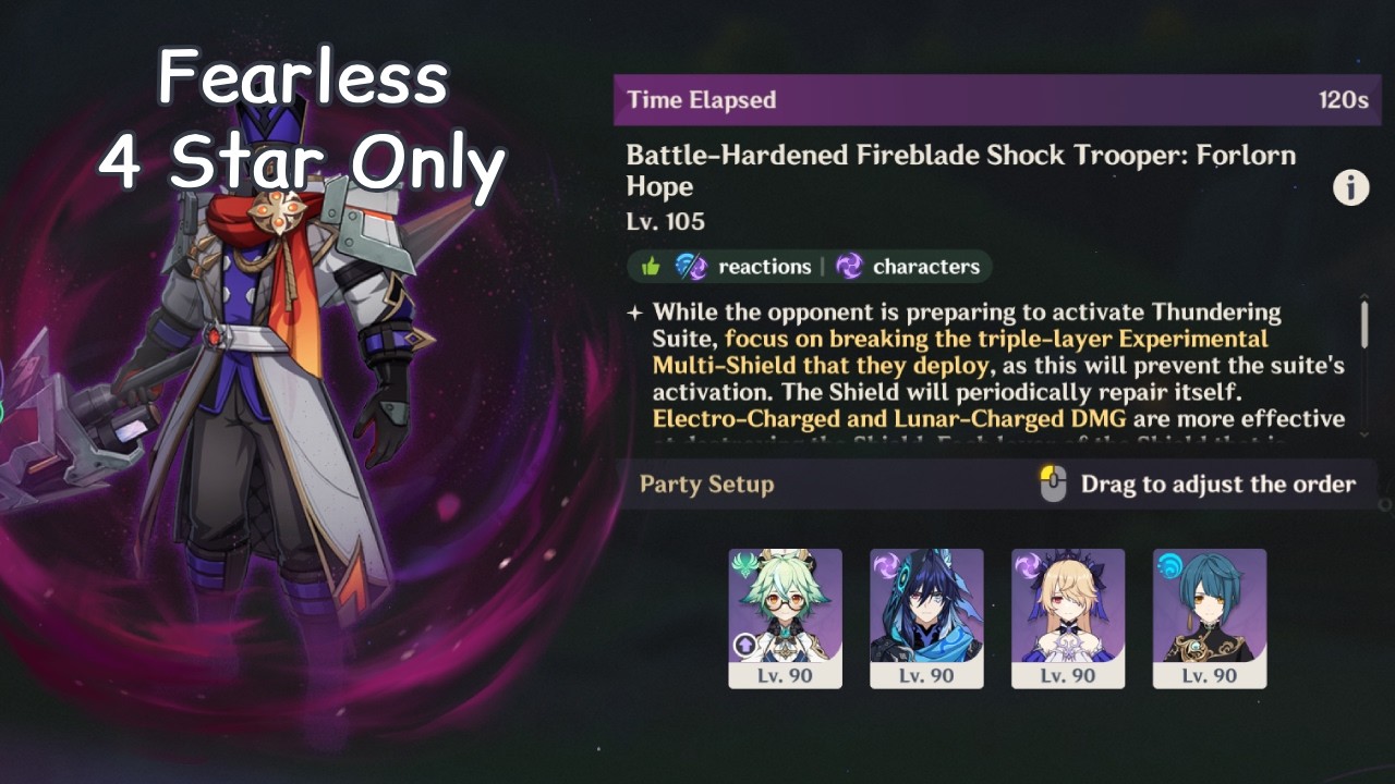 4 Star Only Stygian Onslaught Fearless Shock Trooper | 6.3 Genshin Impact