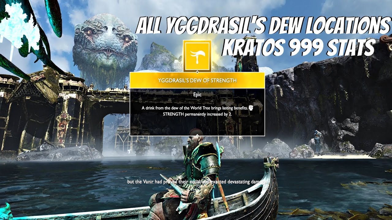 God of War 4 - All Yggdrasil's Dew Locations INFINITE STATS Kratos (GoW 2018 NG+) PS4 Pro