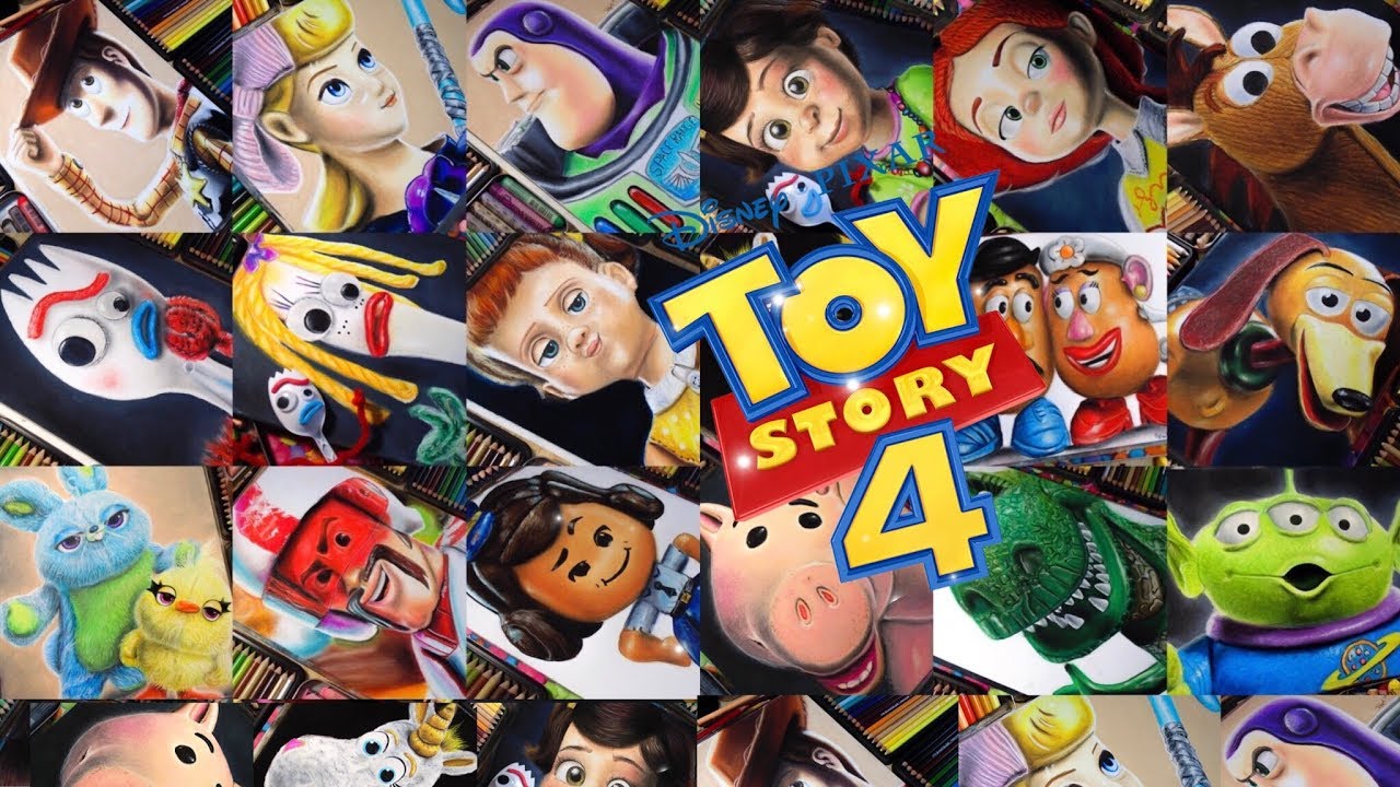 TODOS MIS SPEED DRAWING TOY STORY 4 DIBUJO TODOS LOS PERSONAJES DE TOY STORY4(DISNEYPIXAR)