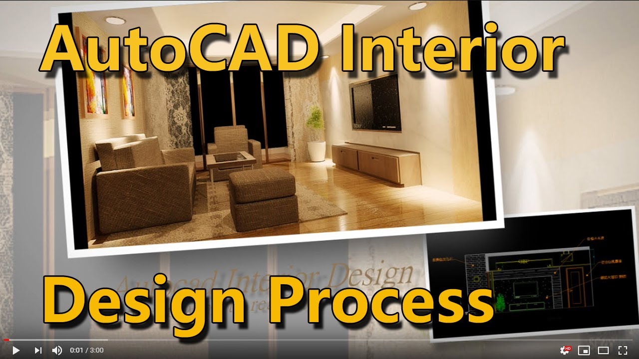 AutoCAD Interior Design  Process(2D drawing to 3D realistic scene)