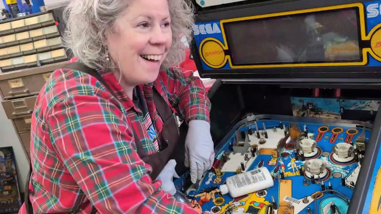 Barnfind Baywatch Pinball:  Full Strip and clean, playfield repairs, and Pinlights....she was nasty!