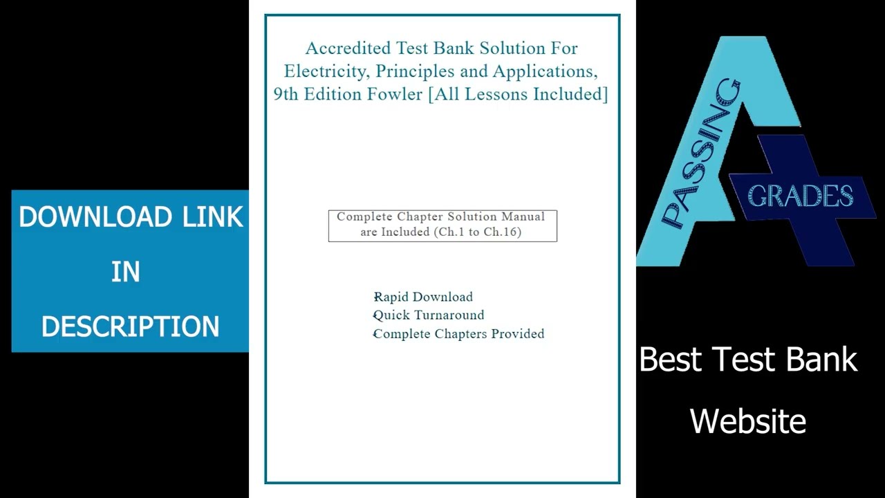 Test Bank for Electricity, Principles and Applications 9th Edition by Richard J  Fowler