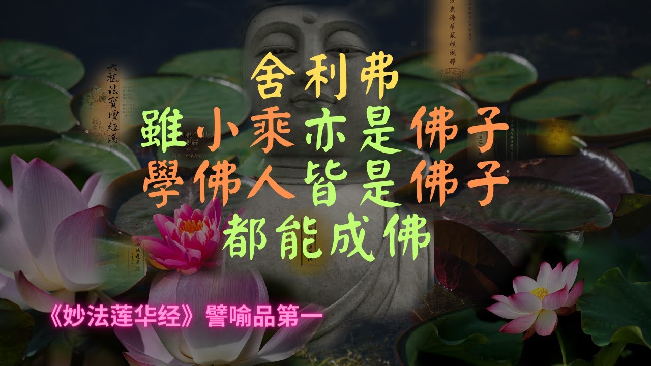 【法華經】舍利弗雖是小乘人，亦是佛子，一切學佛人皆是佛子，未來都能成佛｜妙法蓮華經｜宣化上人｜佛子