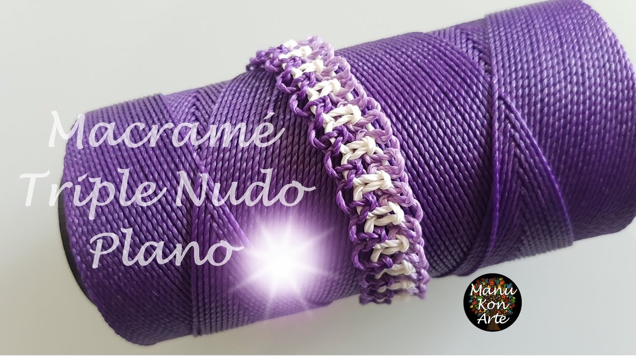 DIY Tutorial Cómo Hacer Pulsera de Macramé Triple Nudo Plano Fácil/Macrame BraceletTriple Flat Knot