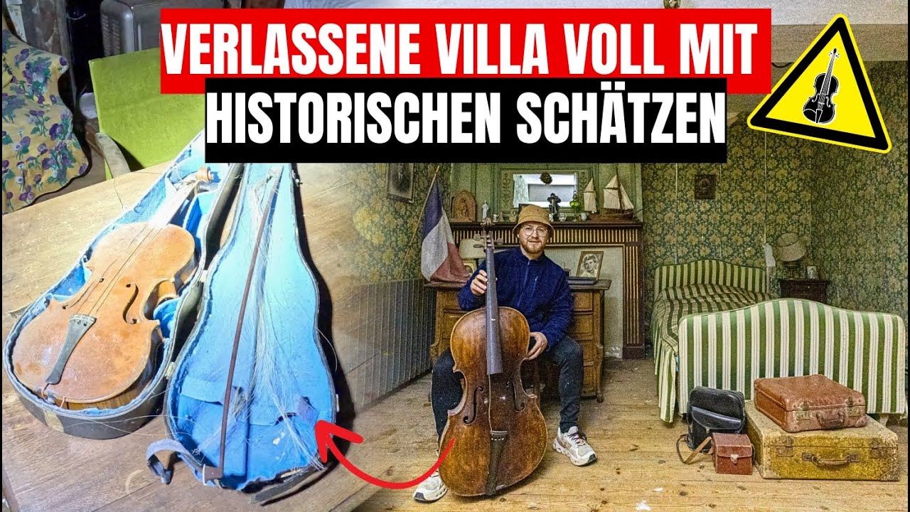 LOSTPLACE // VERLASSENE VILLA voll mit HISTORISCHEN SCHÄTZEN! 🎻WERTVOLLE ANTIKE GEIGEN + CELLO 😱