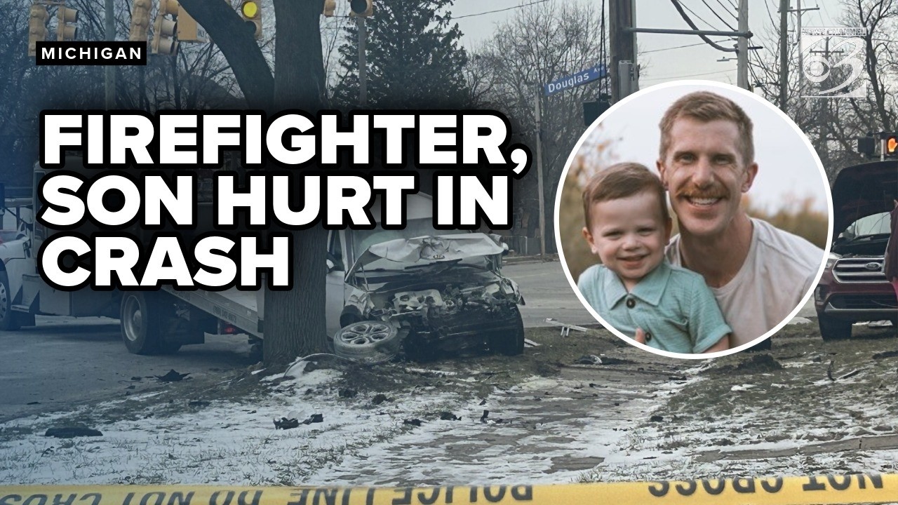 Firefighter and 4-year-old son recovering after crash with stolen Kia