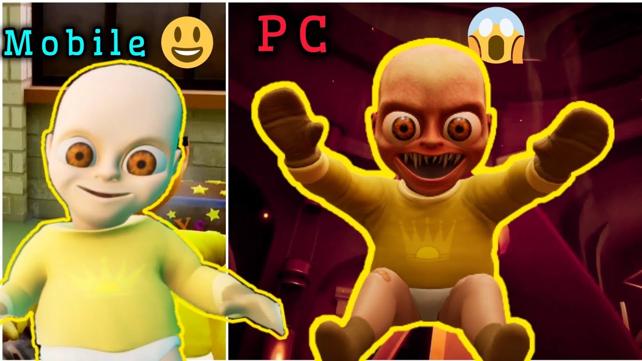 Baby in yellow mobile vs PC ending | Spot the difference ! 🤓