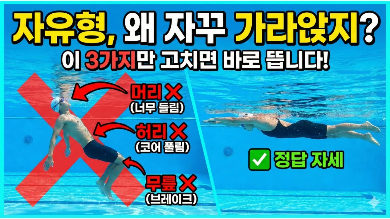 자유형 가라앉는 이유 3가지만 고치면 바로 뜹니다 with AI