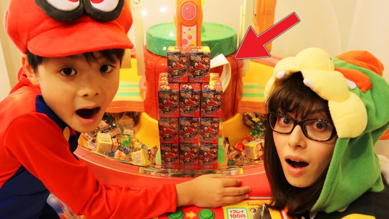 クレーンゲーム チョコエッグ UFOキャッチャー 対決！スーパーマリオオデッセイ お菓子 タマゴ おもちゃ サプライズエッグ