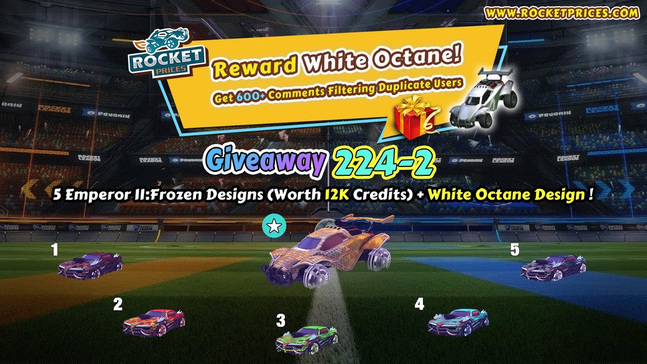 Win 5x FREE Rocket League Emperor II:Frozen Car Designs | Rocketprices.com Giveaway 224-2