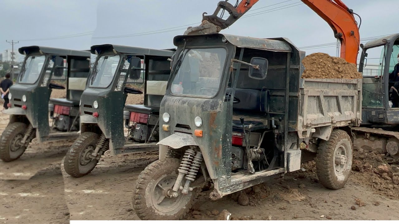 Amazing Homemade truck , Tập đoàn 50 Công nông chế cực mạnh chở đất , ô tô tải Howo , máy múc Dosan