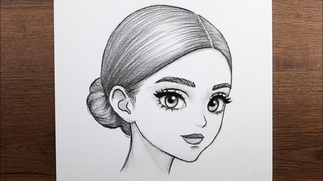 Kolay karakalem güzel kız resmi adım adım nasıl çizilir