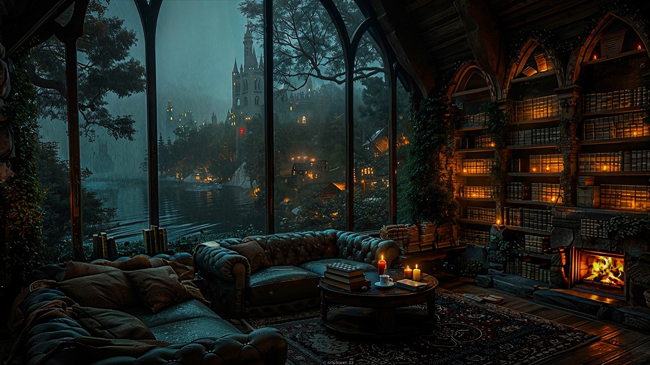 The Library That Never Closes | Rainy Nights in a Victorian Spring Library | Dark Academia Ambience