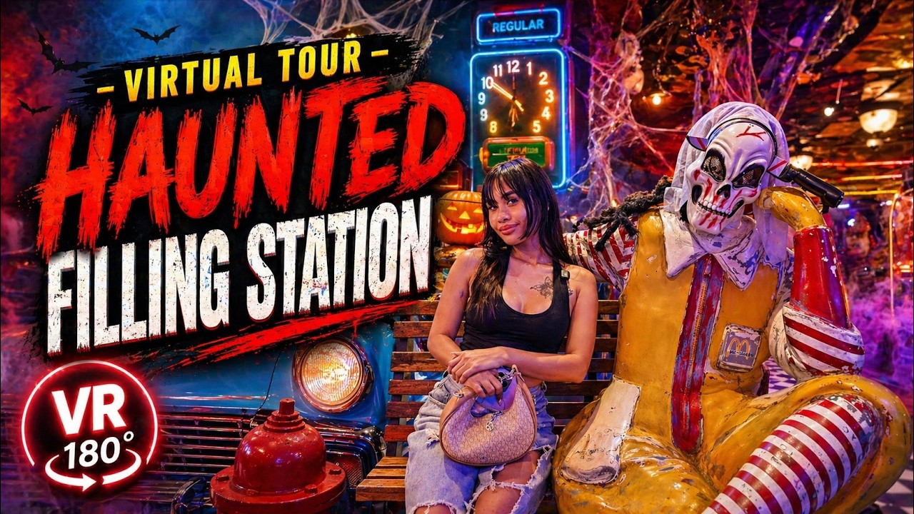 Halloween at Filling Station 🎃 Neon Diner Tour | Burgos, Makati — VR180 8K (Spooky Edition)