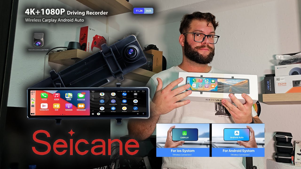Seicane H030 - Espejo inteligente Android Auto y Carplay