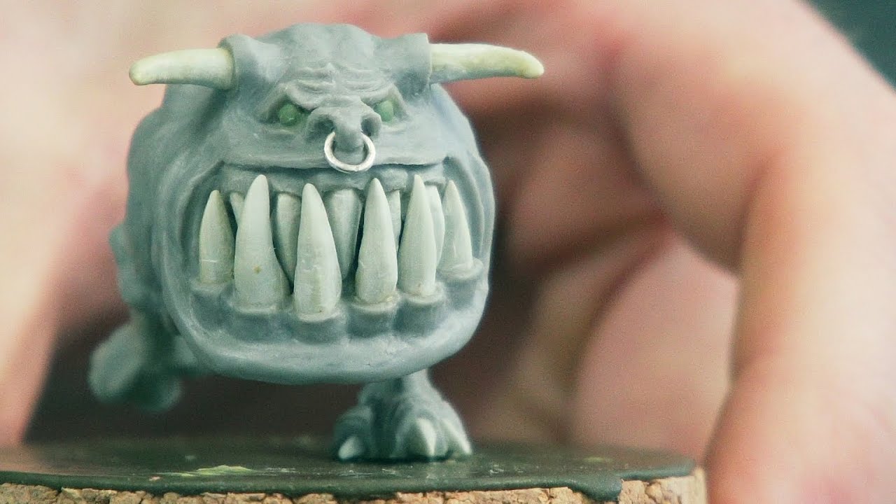 hand sculpting a giant squig for my goblin army