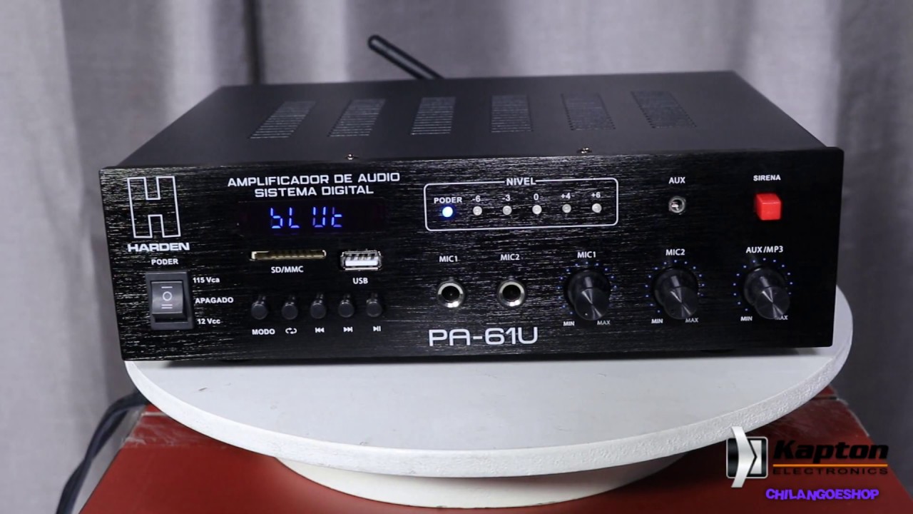 AMPLIFICADOR PUBLIDIFUSION USB SD BLUETOOTH AUXILIAR HARDEN PA 61U CHILANGOESHOP