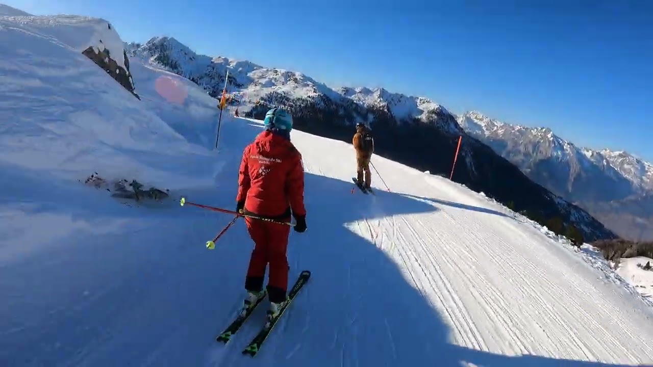 4 Valleys amazing steep descent from Greppon Blanc to Siviez