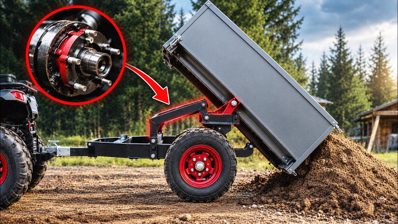 I Built a Self-Tipping Trailer Using OLD CAR HUBS! No Hydraulics!
