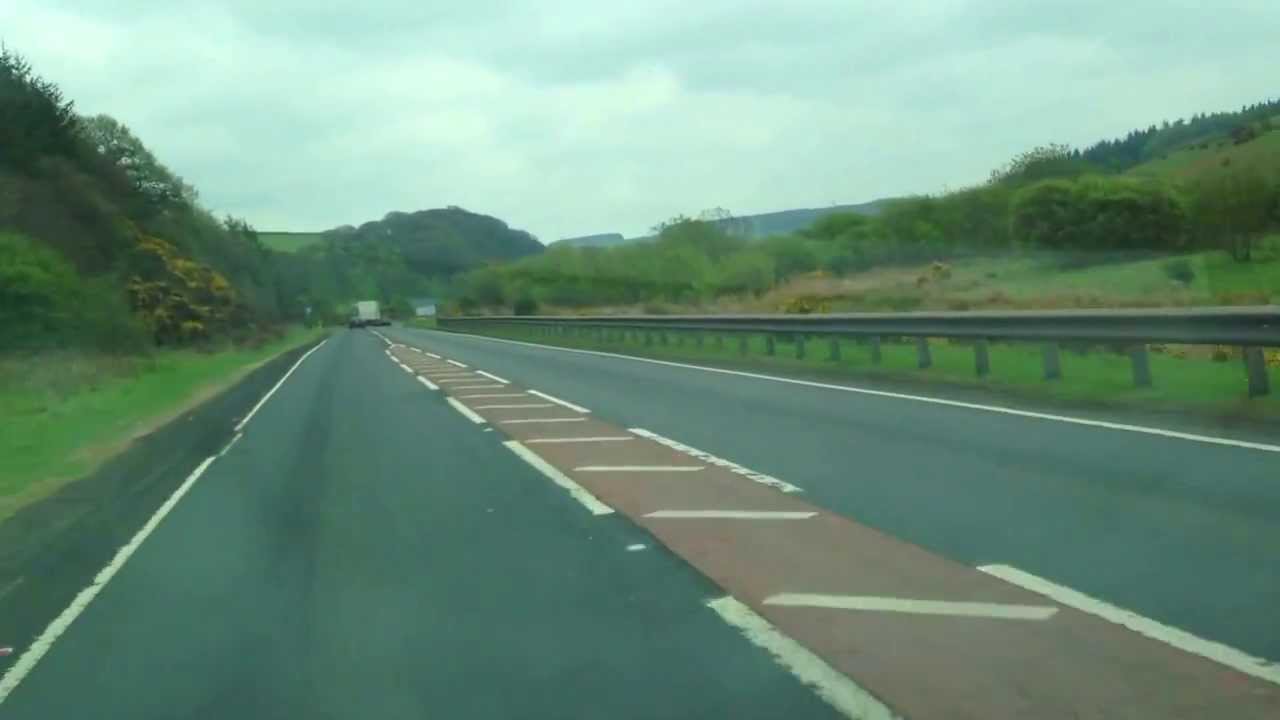 Driving south on the A-1 near Berwick Upon Tweed, UK