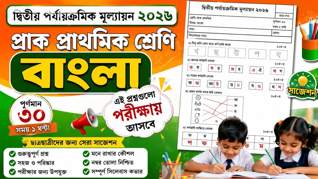 Class PP/Class PP 2nd unit test Bengali question 2026/Class PP Bengali 2nd unit test question 2026