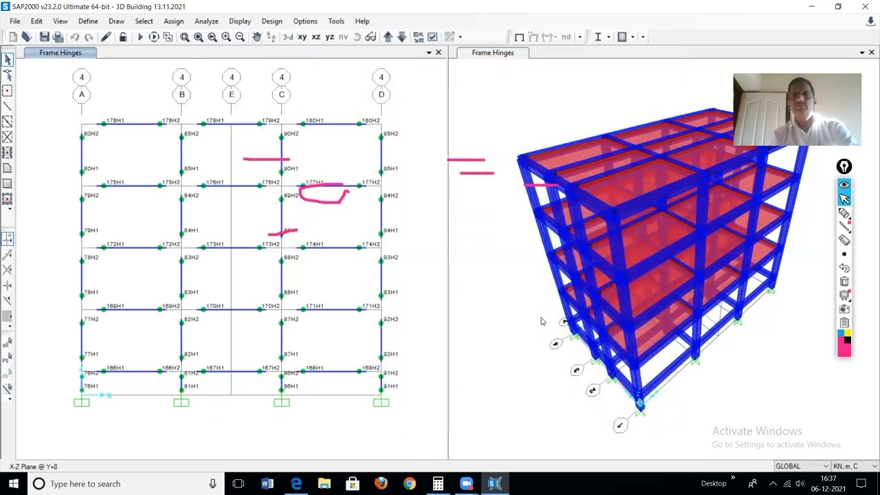 3-D RC building- Time History Analysis