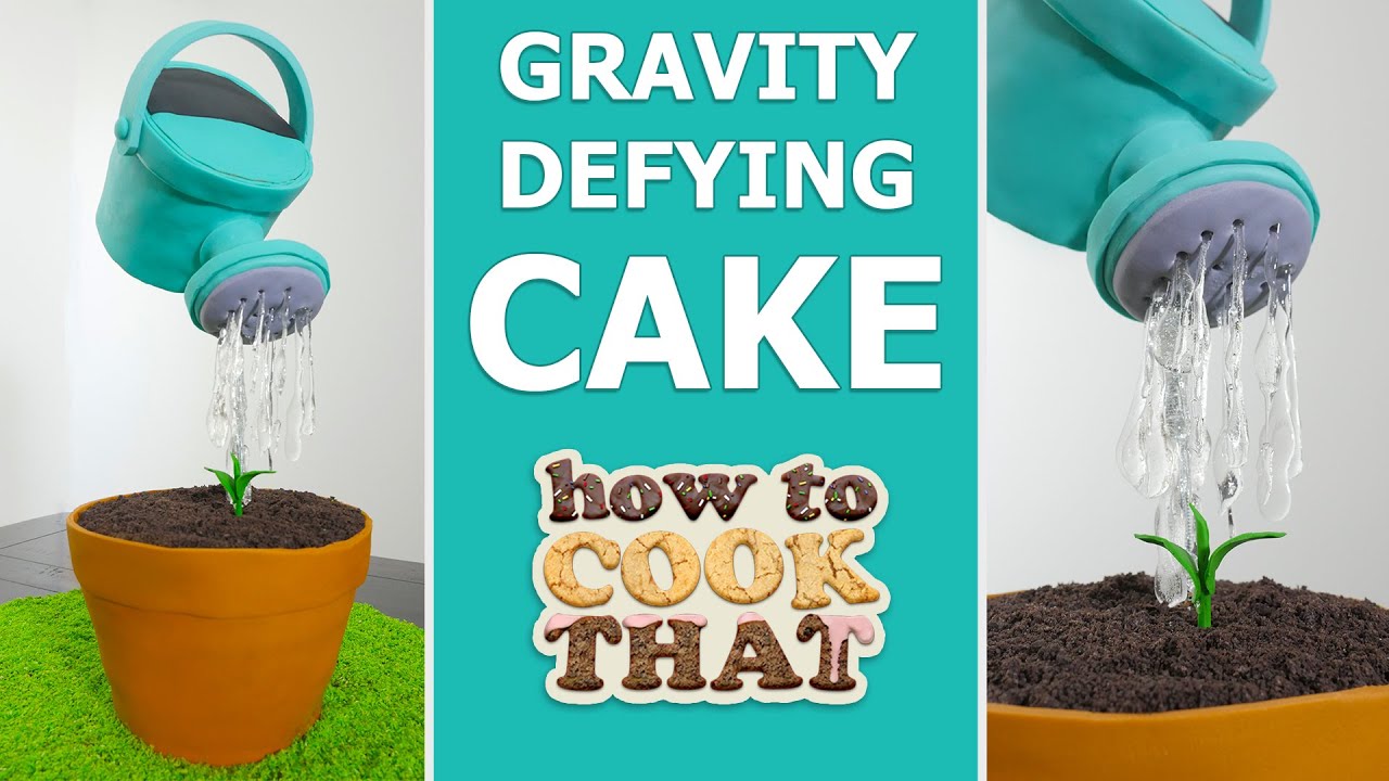 GRAVITY DEFYING WATERING CAN CAKE How To Cook That Ann Reardon #spon