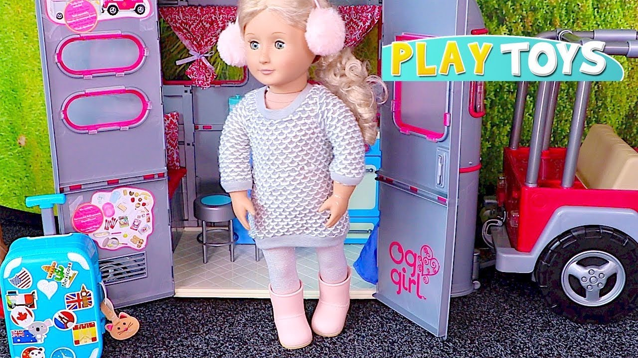 Baby Doll Travel Routine with Suitcase and Dress up! Play Toys