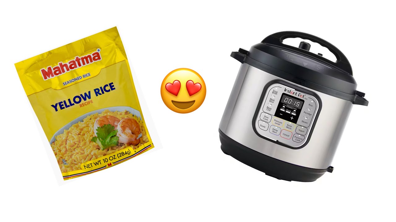 Mahatma seasoned yellow rice cooked in an Instant Pot or pressure cooker