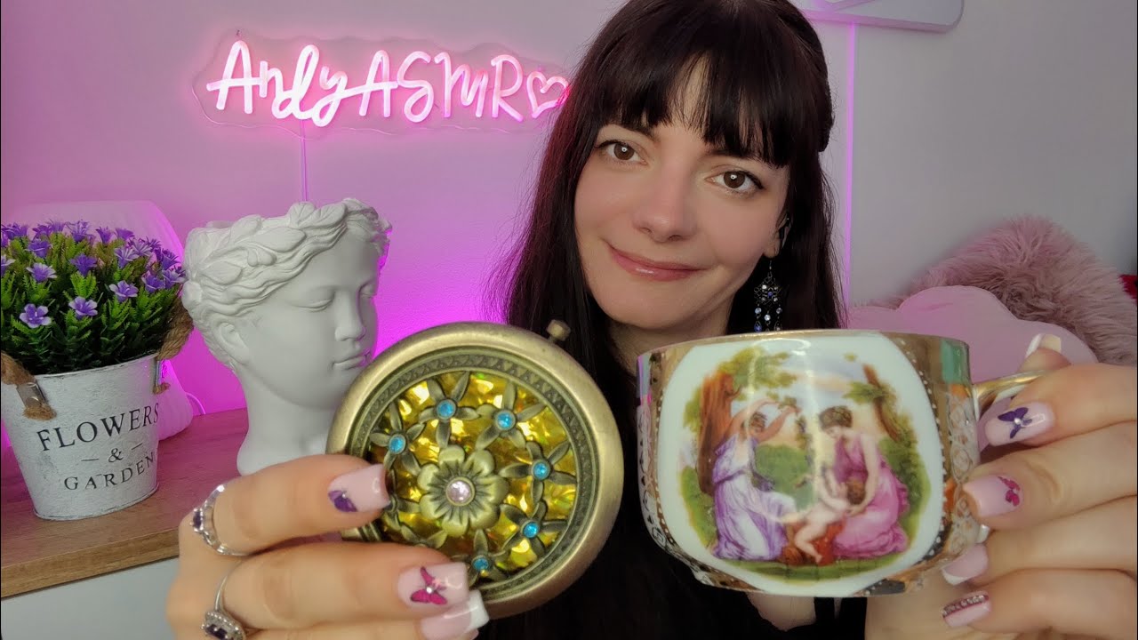100 éves teáscsésze 🤎💜🤎  a 80 éves fülbevaló és tükör MESÉI #asmr #magyarasmr #storytime