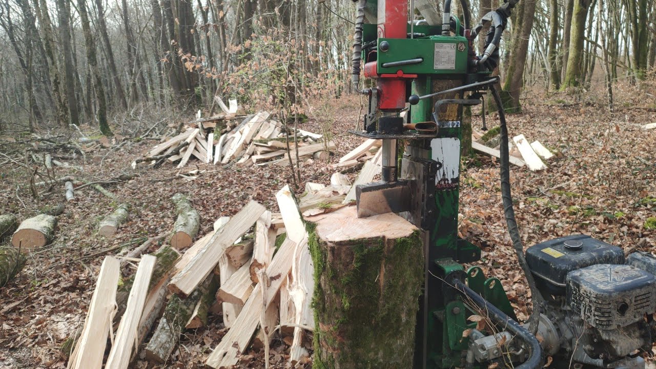 Je reprends la fendeuse Thor 18 tonnes RIP la Husqvarna 572 xp 😭😭😭#forestmen 